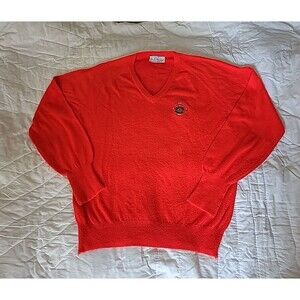 Vintage 70s Annadale Club Pickering By The Kimberton L Sweater Red Golf Knit